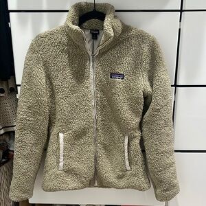 Patagonia Cream Teddy Jacket Plush Fleece Stand-Up Collar